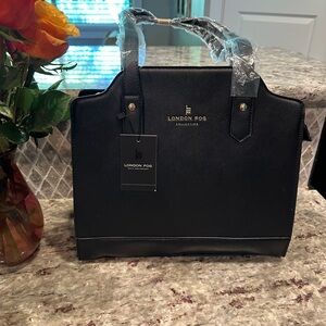 London Fog Sleek Black Tote